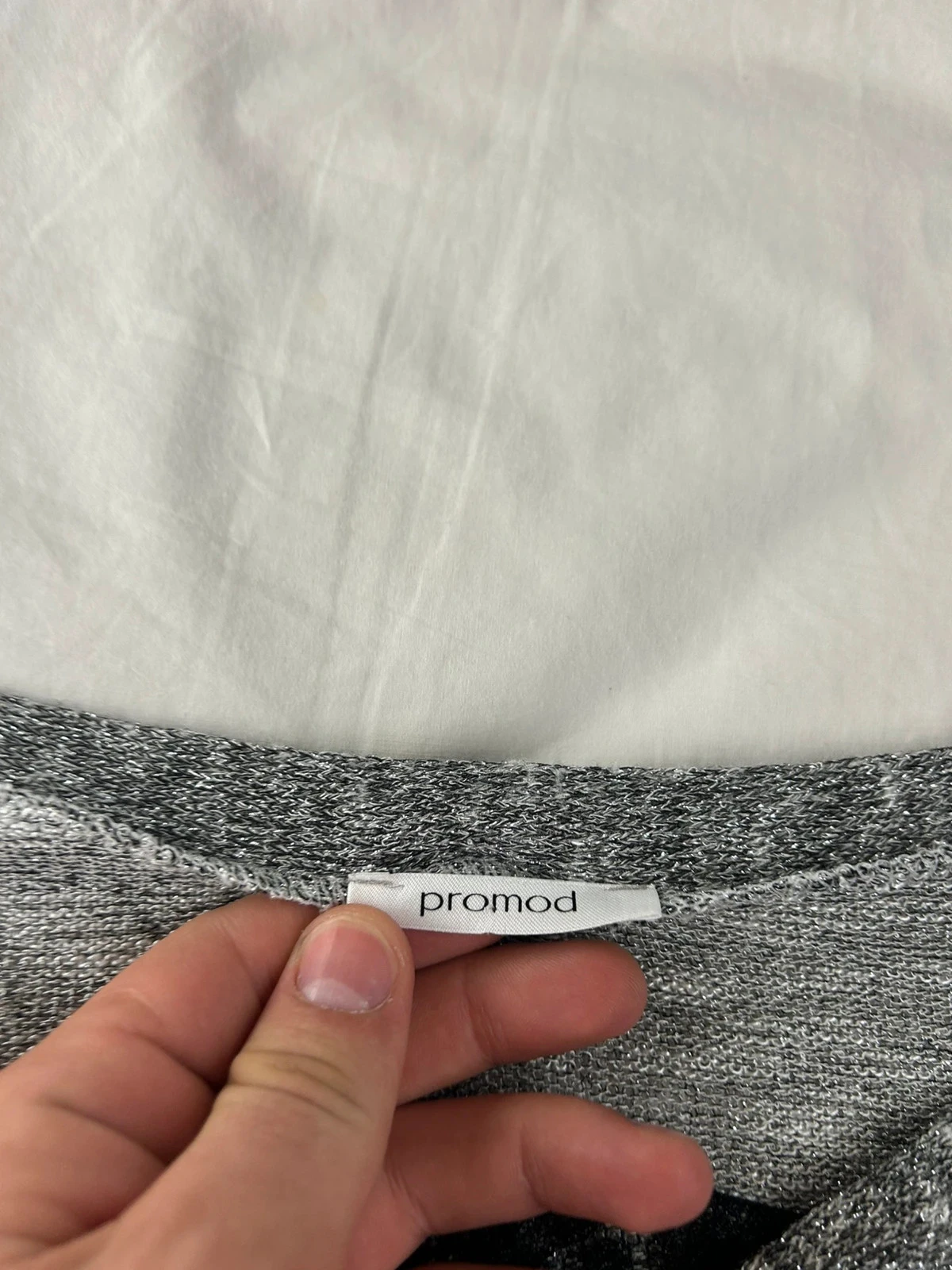 Promod grijs zilveren blouse met lange mouwen – photo 7